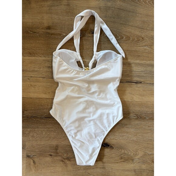 VIX Paula Hermanny womens Solid Brenda One Piece Swimsuit size Small White $248 - Picture 6 of 9